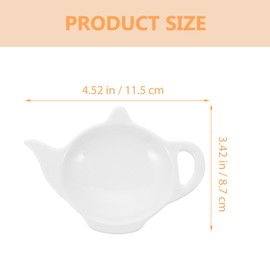 Tea Bag Plate Ceramic Tea Bag Holder Tea Bag Coasters Teapot- Shaped Seasoning Dishes Salad Soy Dipping Bowls Spoon Rests Holder Snack Plate (4.8x3)
