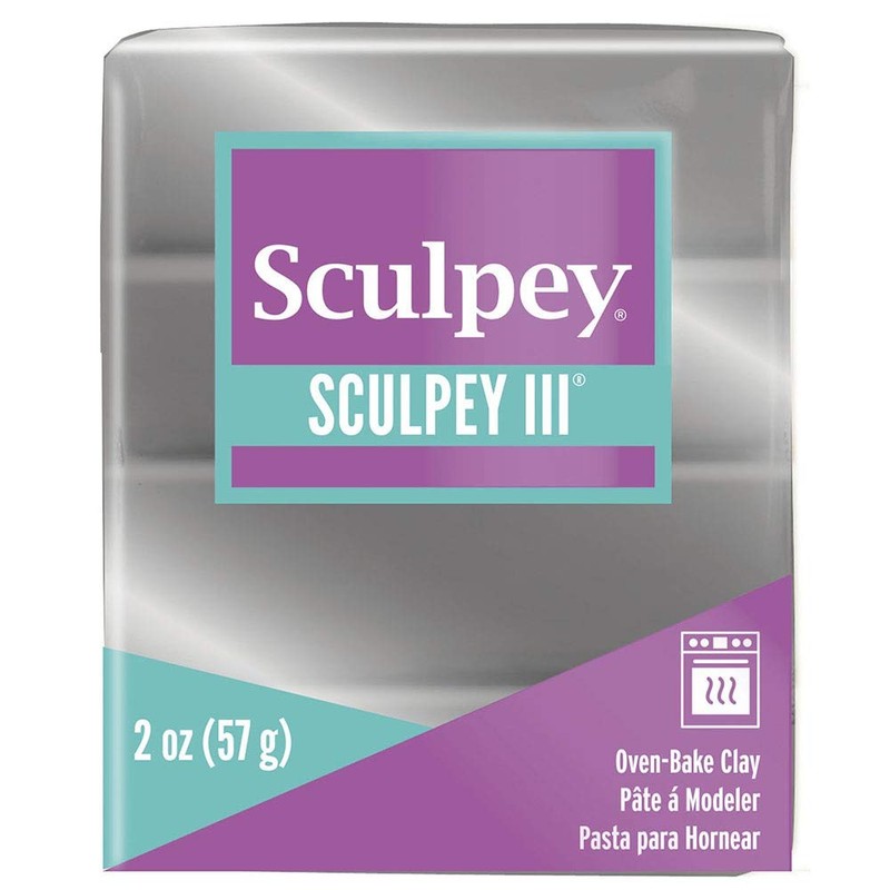 Sculpey III Polymer Oven-Bake Clay, Silver, Non Toxic, 2 oz.