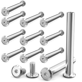 Pack of 10 connecting screws, M4 x 40 mm, stainless steel A2 V2A, furniture screws, sleeve nut, furniture connectors, cabinet connectors, suitable for connecting wooden boards