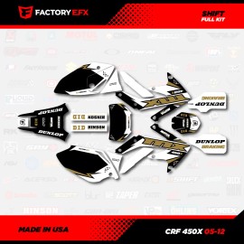 Factory EFX Black & Gold Shift Racing Graphics kit fits Honda Crf450X 05-18 Crf 450X