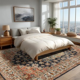 Ruaruarug Area Rugs 8'×10' Washable Non Slip Ultra Soft Outdoor/Living Room/Classroom/Bedroom/Kitchen (Maroon, 8' x 10')