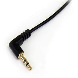 StarTech MU3MMSRA Cable Delgado de Audio Estéreo Mini Jack de 3.5mm en Ángulo Derecho, 90 cm