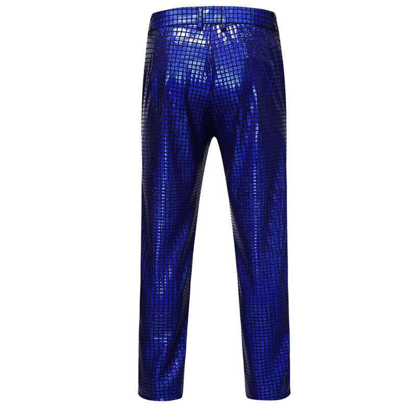 ZEROYAA Men's 70s Disco Suits Metallic Shiny Sequin Outfits Blazer