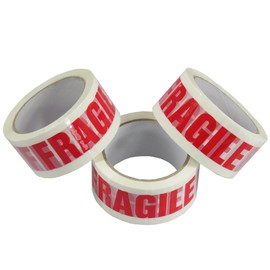 Triplast 48 mm x 66 m Fragile Printed Low Noise Parcel Packing Tape (Pack of 3)