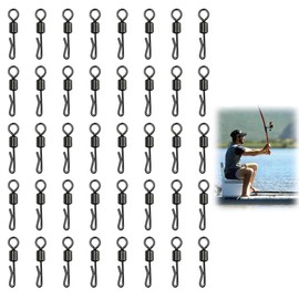 MIRKUZI Fishing Swivels 40 Pieces Fishing Swivels, Fishing Clips, Carp Fishing Clips, Fishing Swivels with Snaps, Q-shaped Quick Change Swivels, Fishing Connectors, Fishing Swivels, Quick Change