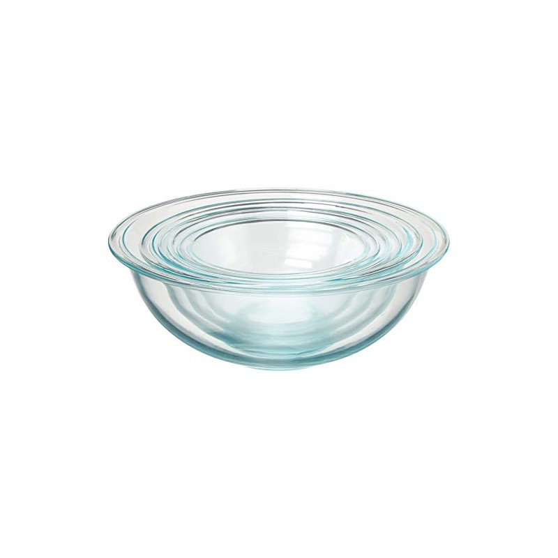 Pyrex Smart Essentials Glass Bowls with Plastic Lids, 8-Piece Set