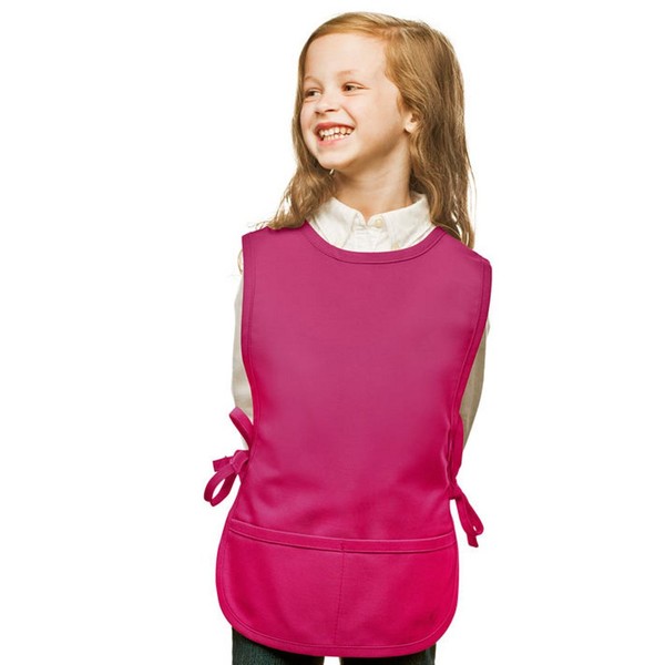 Hot Pink Kids Art Smock, Cobbler Apron, Durable Poly/Cotton Twill