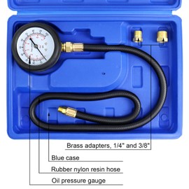 YSTOOL Oil Pressure Tester Kit Professional Oil Pressure Gauge Tool for Engine Diagnostic Test with Hose Adapters and Carry Case for Cars ATVs Trucks Use 0-100psi