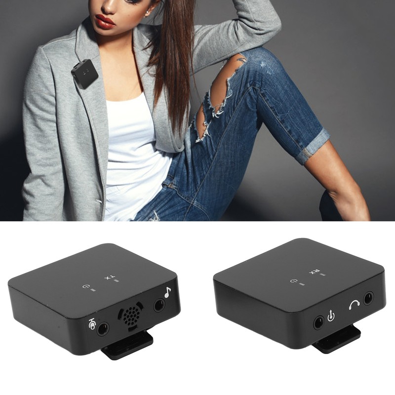 Wireless Lavalier Microphone Clip On Lapel Mic Transmitter Receiver Set