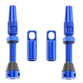 DRELD Pack of 2 Bicycle Tubeless 44 mm, 1 Pair of Presta Tubeless Valves, MTB Tube Valves, Bicycle Tubeless Presta Aluminium Alloy, Tubeless Presta Valve Stem (44 mm Blue)