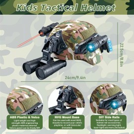 KalaDuck Kids Tactical Helmet with Walkie Talkies, Army Toys Costume Vest, Military To...