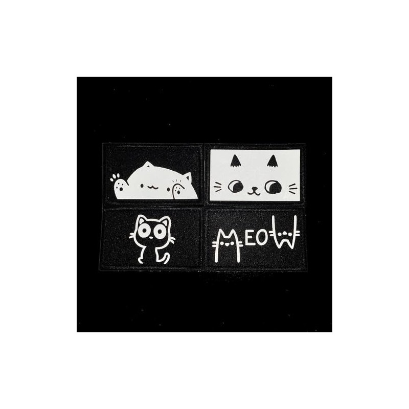 Phoenix Ikki Fluorescent Luminous Cat Funny, Stylish, Embroidered, Reflective Patch,