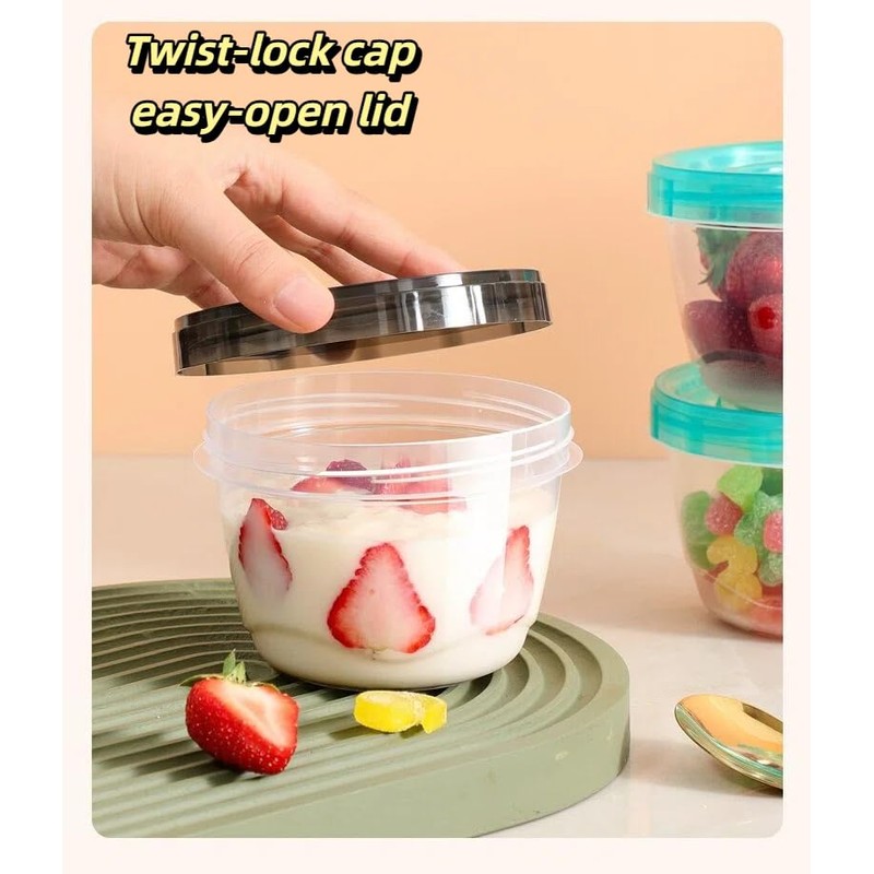 6-Pack 16 Oz Airtight Food Storage Containers with Twist Top