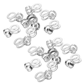 20 Pieces Stainless Steel Ball Chain Connectors Double Ring Style Link Loop Connection Double Ring Clasp Fits 8mm Ball Chain for Jewelry Craft Making Ceiling Fan Lamp Pull Loop