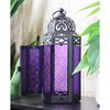 Vela Lanterns Portavelas Decorativo marroqui Faroles, Cristal Morado, Mediano