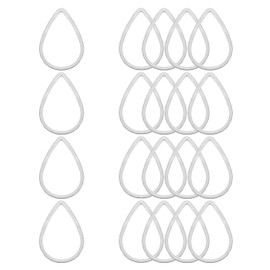 sourcing map 20 Pcs Water Drop Open Beading Hoop, 11x16mm Beading Hoop Rings Round Beading Hoop Wire Hoops for DIY Art Creation Crafts, Silver Tone