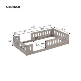 Merax Twin Size Montessori Floor Bed with Safety Guardrails, Solid Wood Platform Bed Frame for Kids, Boys, Girls Bedroom, No Weight Limit, Natural