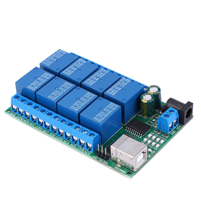 UD23A08 USB Relay Module MultiFunction 8 Channel UART Serial Port