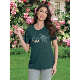 CQF Plant Shirts for Women I’d Propagate That Letter Print T Shirt Funny Garden Lover Tee Tops