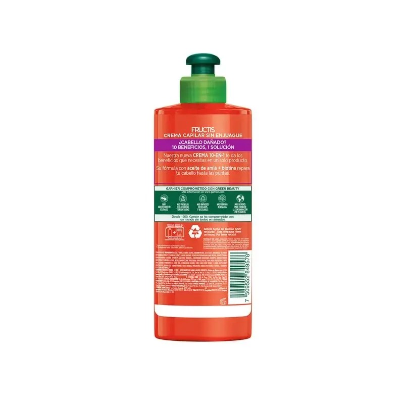Crema para Peinar Garnier Fructis Borrador de Daño, 300 ml
