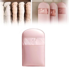 Space-saving garment bag, garment bags with compression zip, clothing cover for down jacket, suit, dresses, coats, jackets, clothes cover, clothes bag, mothproof, garment bag (M)