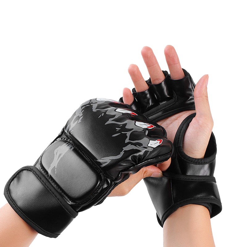 Half Finger Boxing Gloves Punching Bag Open Palms Fighting Kickboxing