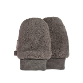 Sterntaler Unisex Baby Mittens Without Thumbs Made of Teddy Fleece, Elastic Cuffs, Brown Melange, 2, Brown blend