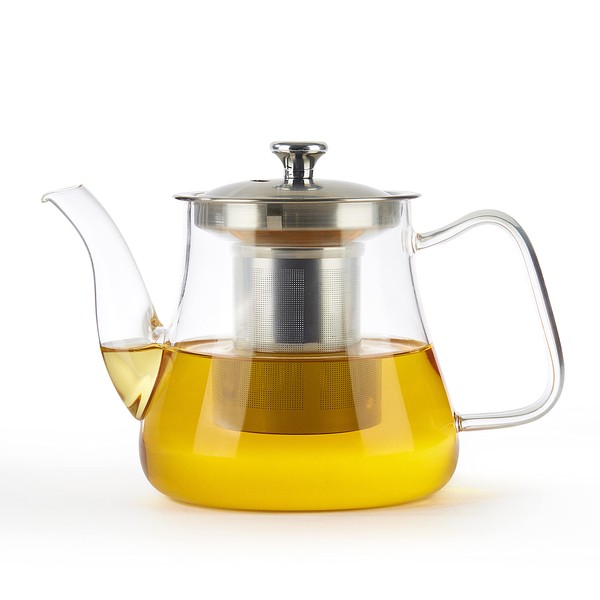 VAHDAM, Radiance- Glass Tea Pot with Infuser, 33oz | Scratch Resistant, Microwave Safe Tea Steeper | Tea pots for Loose Tea, Perfect Tea Maker | Tea Pots for Stove Top | Glass Teapot Gift Set