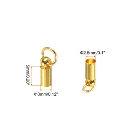MECCANIXITY 5 Piezas de Tapa de Extremo de Cordón de 5,5 mm de Diámetro con Cierre de Langosta para Cordón de Cuero, Borlas, Fabricación de Joyas 6,5 mm de Longitud Color Dorado