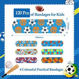 120Pcs Bandaids Variety Pack, Kids Bandaids, Kids Bandaids Girls Boys, Toddler Bandaids, Waterproof Bandages, Breathable Adhesive Bandages, Bandages for Wounds, 20 Styles Kids Cartoon Bandages