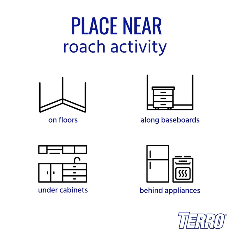 TERRO T500 Indoor Multi-Surface Roach Bait Stations - Indoor Cockroach
