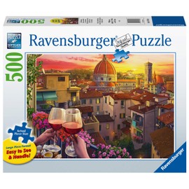 Ravensburger Cozy Wine Terrace - 500 Piece Large Format Jigsaw Puzzle | Unique Softclick Technology | Premium Matte Finish | Ideal for All Ages