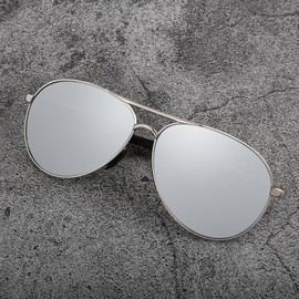 MXNXEU Sunglasses Men Women Driver's Glasses Polarised Sunglasses Unisex Outdoor Classic Sunglasses, Silver lens, silver frame