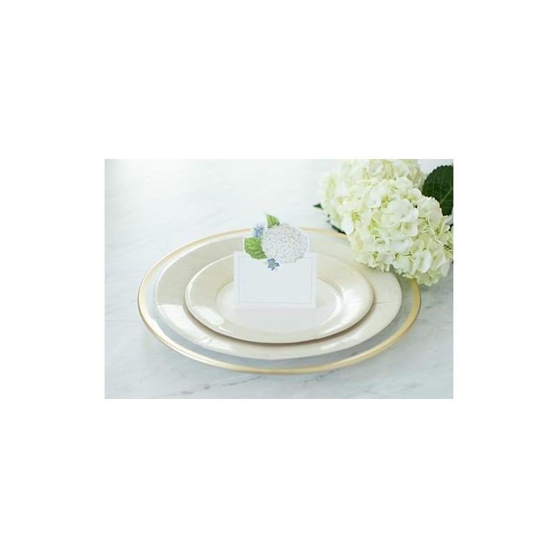 Caspari White Blooms Die-Cut Place Cards - Set of 40