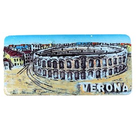 60413 Arena of Verona Italy and City Background 3D Resin Souvenir Gift Home Kitchen Collectible 9.5 x 4.5 cm