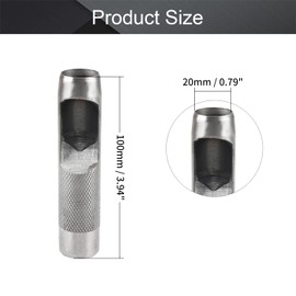 Utoolmart 20mm Round Hollow Punch Leather Craft Punch Tool, Round Carbon Steel Leather Craft Hollow Hole Punch Cutter, 1 Pcs