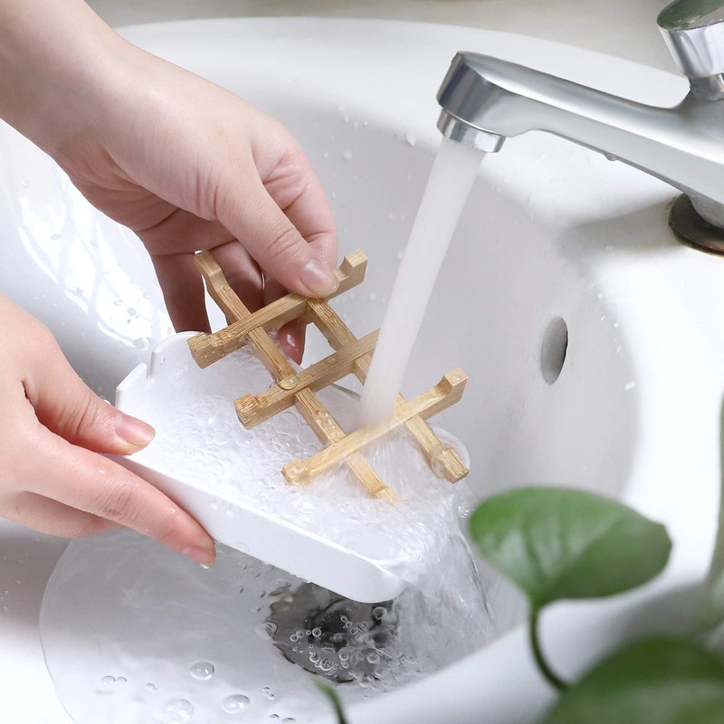 ATDORO 2 Pack Bar Soap Holder Shower, Soap Holder, Bamboo