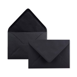 NEUSER PAPIER 50x envelopes in black 80 g/m² envelopes in DIN B6 format 12.5 x 17.6 cm wet glue without window