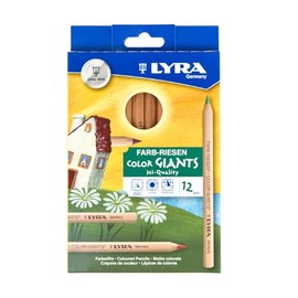 LYRA Colour Giant Natural Cardboard Case with 12 Coloured Pencils, Assorted 3931120