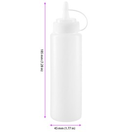 MOUYAT 20 Stück 250 ml Soßenflaschen, weiße Quetschflaschen mit Drehdeckel, Mehrzweck-Spritzflasche für Ketchup, Saucen, Dressings