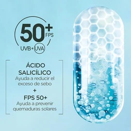 Garnier Super UV Protector Solar Facial Anti-Imperfecciones FPS 50+, con Ácido Salicílico, Amplia Protección Contra Rayos UVA y UVB, Textura Invisible