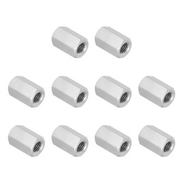PATIKIL 5/16"-18 UNC 304 Stainless Steel Hex Coupling Nuts, 10Pcs 0.8" Length Fully Threaded Rod Coupling Nut Studding Connector Fasteners, Silver Tone