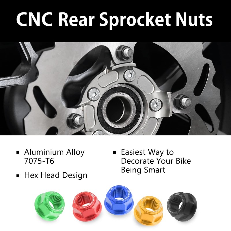 Autobahn88 Motorcycle Sprocket Nut Dress-up Kit, compatible with Honda Grom