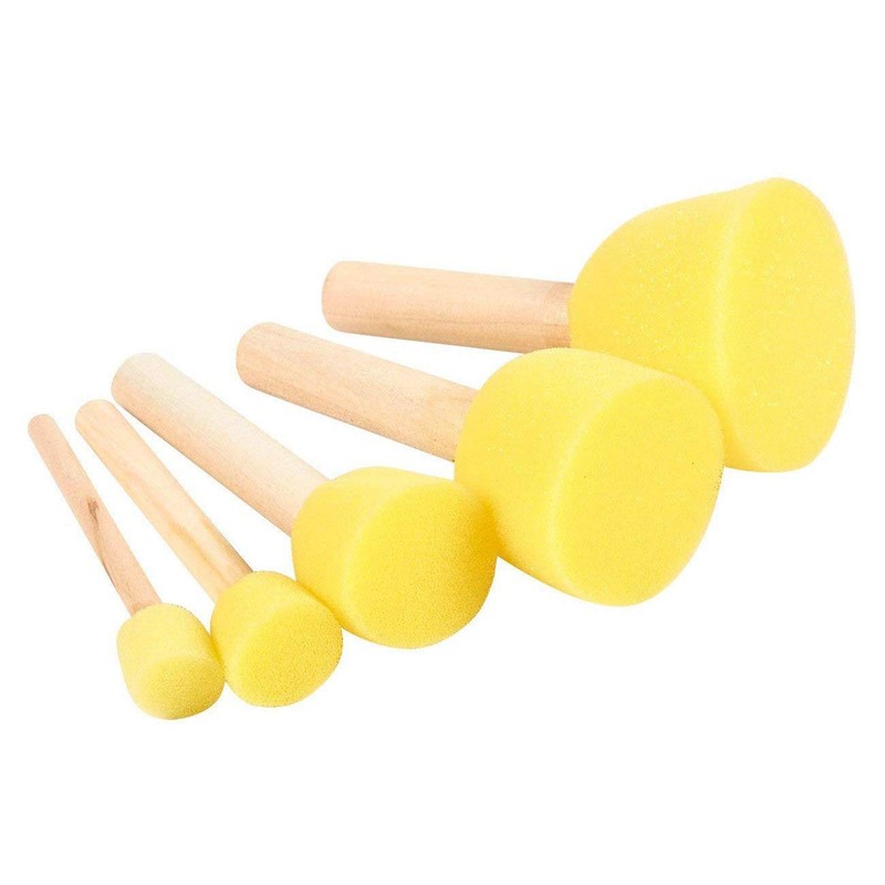 Yoogeer 30Pcs Round Paint Foam Sponge Brush Kids Painting Tools