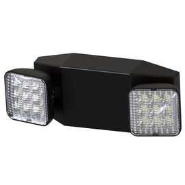 Garrini LED Black Emergency Light Emergency Light Combo Rectangular Adjustable Dual Heads UL Certified,Commercial Grade, Fire Resistant for Apartments Hotels Hospitals Offices GM6 (Black)