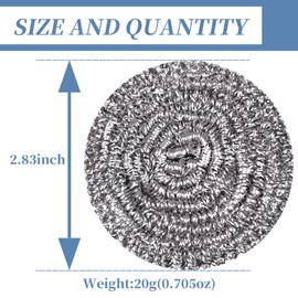 GUEICN Stainless Steel Scrubber Scrubbing Scouring Pad Sponges Clean Pot Pan and Steel Wool for Kitchen Bathroom