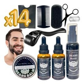 Kit Aseo Y Cuidado Barba Bigote Cuchillas Afeitado Men 14pcs