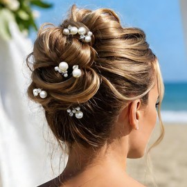 Pearl Hair Ornaments, Headdress, Set of 6, Pearls, U-pins, Hairpins, Small, Large, Kimonos, Weddings, Parties, Photos, Everyday Graduations, Weddings, Coming-of-age Ceremonies, Brides, Hair Ornaments