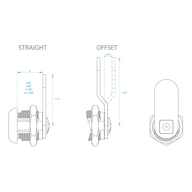 Camco 44353 7/8" Offset Baggage Lock, Multicolor