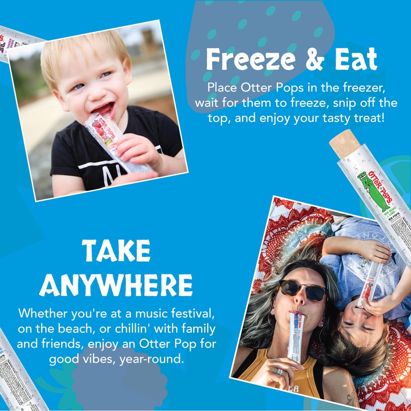 Otter Pops Freezer Bars, 100% Fruit Juice Ice Pops, Original